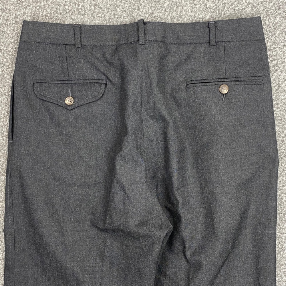 Vintage Polo Ralph Lauren Dalton Wool Trousers Mens 34 Gray Pleated Cuffed‎ USA - Picture 15 of 16
